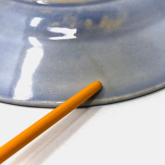 Pair of Antique Flow Blue Spinach Plates - Picture 3 of 8